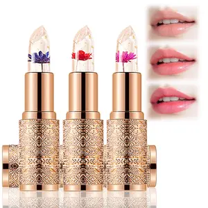 Petal-Infused Color Changing Lipstick Crystal Clear to Pink Lip Balm with Flower Extracts Hydrating Non-Transfer Formula for Everyday Use - Moisture