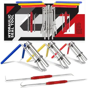 5 Pcs Hydraulic Seal Installation Tool Kit, Hydraulic Cylinder Piston Repair Seal Tools, U-Cup Rod Seal Installation Tool Kits, Upgraded Seal Twistor Install Tool Set with Pick and Hook Set