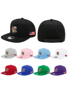 Unisex Us Dollar & Flag Print Flat Brim Baseball Cap, Fitted Woven Fabric, Adjustable Strap, Street Style, All-Season Wear