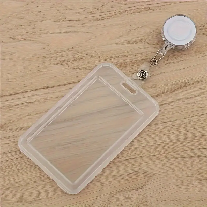 2 pieces (1 white card + 1 snap buckle), transparent card sleeve, easy-to-pull snap card holder, Retractable badge holder, Clear ID Badge Holder, suitable for holding ID cards, employee badges, Id Badge Holders Retractable