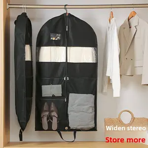New Home Use Clothes Dust Cover Thick Non-Woven Fabric Down Jacket Storage Bag Wardrobe Hanging Gown Dust Bag