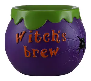 Mr. Halloween 14in Cauldron Lit Blow Mold Candy Bowl