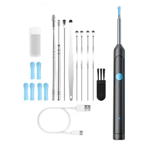 Smart Visual Ear Cleaner Kit – HD Ear Wax Removal Camera 1296P, Waterproof Ear Cleaner with Wide Angle, Wireless Visual Earwax Remover Tool, Portable Type-C Rechargeable Earpick Set, Ear Clean Cam for iPhone iPad Android earwax removal tool endoscope
