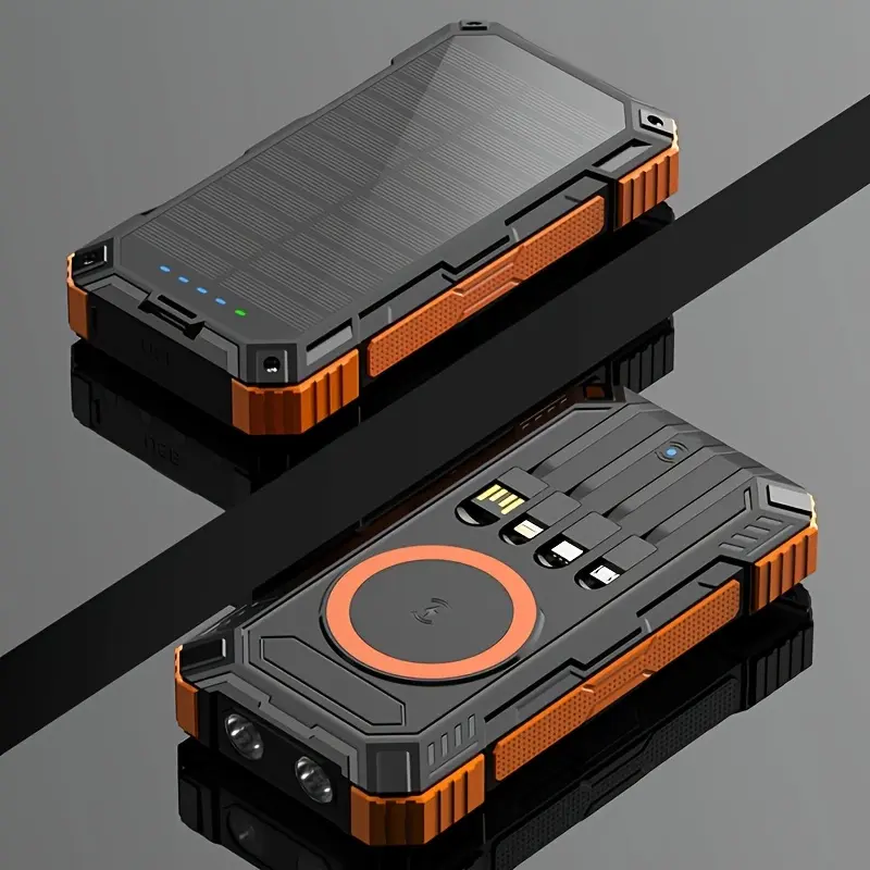 Solar Charger Power Bank 36800mAh Wireless Portable Phone Charger, 22.5W QC3.0 Fast Charging Built in 4 Cables with USB C 6 Outputs & 2 Inputs for Cell Phone,back to school,back to school haul