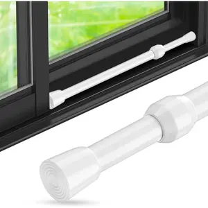 1Pack Adjustable Sliding Window & Glass Door Security Lock Bar 15.7''-27.5'' 1.2'' Diameter Tension Rod Safety Lock Bar with Rubber Tips