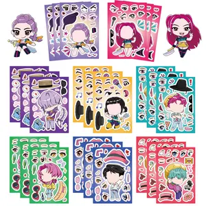 K-pop Witch Hunting Team Sticker Set, Sticker Sheets and Sticker Packs, 8-Piece Christmas-Themed DIY Craft Kit for Kids, Perfect Gift and Party Favor Supplies