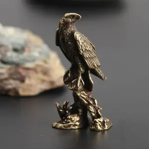 Handmade Vintage Copper Eagle Statue, Detailed Feather Design, Solid Base, Antique Home Office Decor, Easter Gift, Collectible Art Sculpture