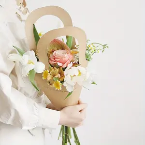 10pcs/set Elegant Kraft Paper Flower Bags for Weddings, Parties, and Mother's Day Gifts - Perfect for Flower Packaging, Gift Wrapping Supplies and Decor