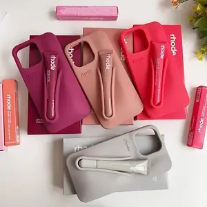 Rhode Daily Essential Phone Case with Lip Gloss Storage Slot for iPhone 11 12 13 14 15 16 17, Protective Back Cover, Practical Phone Accessory