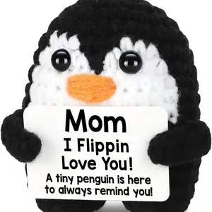 Gifts for love Handmade Crochet Penguin to My love Funny Birthday Anniversary Romantic Gift, Stuffed Animal Gift for her/Him Cute Decor Cool Present perfect for Birthdays Christmas Thanksgiving