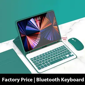 Pencil Slot Magnetic Case for iPad 2024 Air 6 Air 5 4 10th Gen 10.9 Inch Pro 11 Air 3 Pro 10.5 Cover 7 8 9 10.2 Inch Bluetooth Keyboard Case with Free Mouse Tablet Protective Cover