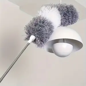 Extra Long Duster with Extension Pole 59/94 Inch - Heavy-Duty Microfiber Ceiling Fan & Furniture Duster, Extendable Microfiber Duster, Ergonomic Grip, Bendable Handle, Washable Microfiber Head, Bendable Cleaning Duster, Household Cleaning Tool