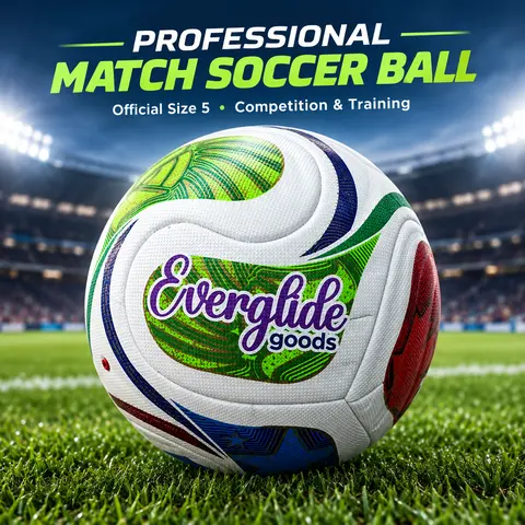 Professional Match Soccer Ball Size 5 – Thermo Bonded Seamless PU Football, Waterproof Training & Competition Ball