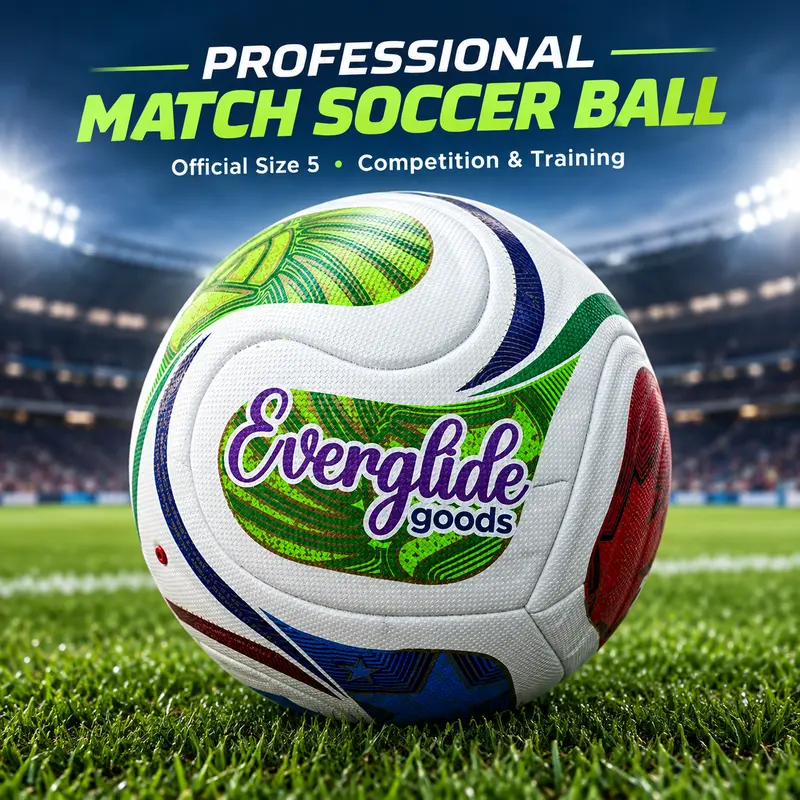 Professional Match Soccer Ball Size 5 – Thermo Bonded Seamless PU Football, Waterproof Training & Competition Ball
