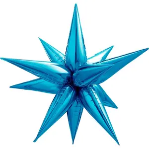 Decochamp Starburst Blue 3D Foil Balloon - 40" in.