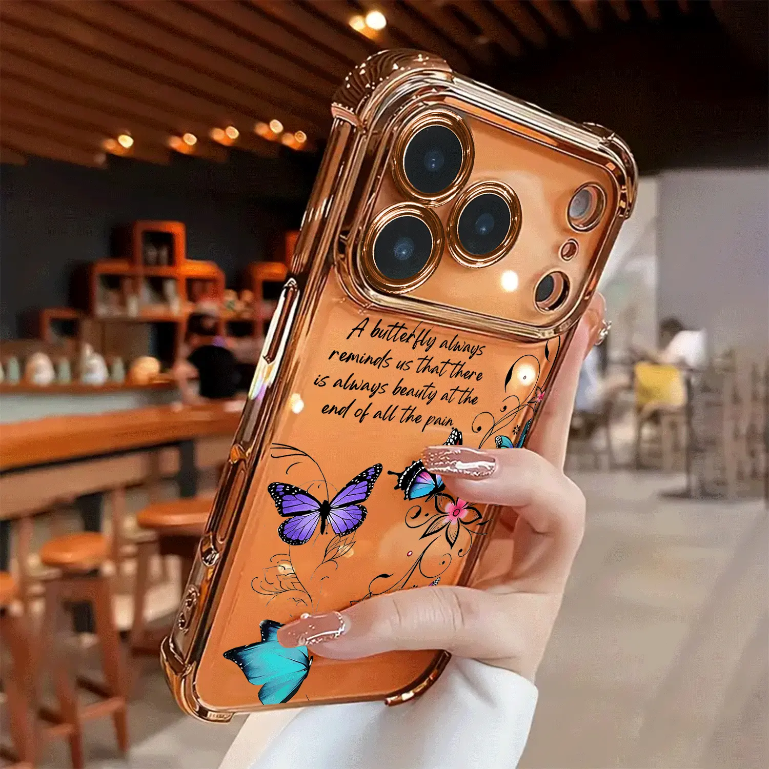 Colorful butterfly pattern electroplated transparent shockproof, anti-vibration soft case, compatible with iPhone 17/16/15/14/13/12/11/X/XS/XS Max, suitable as a holiday gift for friends, family, or yourself., Cover, Accessories, Smartphone,summerwins sum