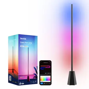 DeckTok Corner Floor Lamp, RGBWW Smart Floor Lamp pro, Upgraded 1500lm, 16 Million Colors, Music Sync,2700-6500K, LED Corner Lamp with Alexa & Google Compatible, Led Floor Lamps for Living Room Bedroom Gaming