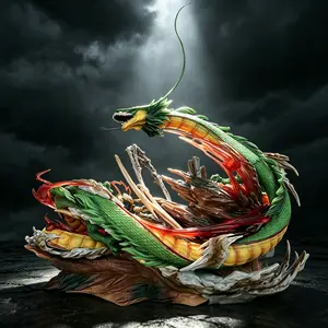DBZ Anime Battle Dragon Diorama Statue - Include Characters, 12.9in' Wide Heavy Statue, Boys' Gift, Premium Anime Figure for Fans & Collectors Home Decor