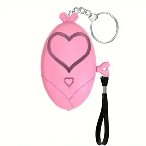 Personal Alarm Loud Safety Siren Heart-Shaped Personal Security Alarm Keychain with LED Light, Safe and Reliable Female Emergency Safety Alarm