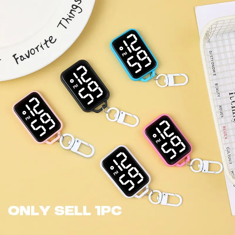 LED Digital Display Keychain Watch, Square Mini Electronic Keychain Watch for Kids and Students, Compact and Portable Design, Perfect Personalized Gift for Birthdays, Easter, Thanksgiving and Christmas