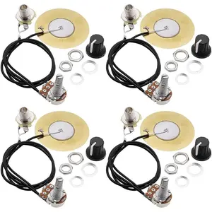 4PACKS 50MM Guitar Pickup Piezo Transducer Prewired Amplifier With 6.35MM Output