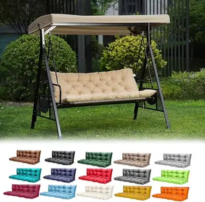 Porch Swing Cushions,Outdoor Cushions 3 Seater Replacement with Backrest, Waterproof Thickened Bench Cushion with Ties for Porch, Patio,Outdoor, Backyard and Garden