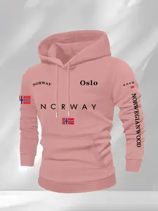 Norwegian-style hooded sweater with personalized printed casual top