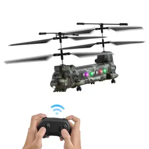 VEVOR RC Helicopter, 2.4GHz Military Remote Control Helicopter, 3.5 Channel RC Airplane for Kid, 20 Mins Flight Time, One-Key Takeoff/Landing & LED Lights, Flying Plane Toys for Kids Ages 8 and up