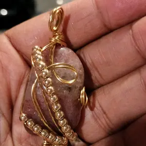 Strawberry Quartz Necklace w/ 18 inch cord