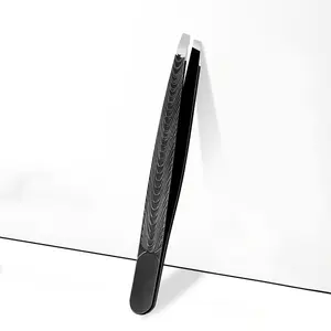 Slant Tip Precision Tweezer for Easy Hair and Eyebrow Grooming - Black for Men and Women