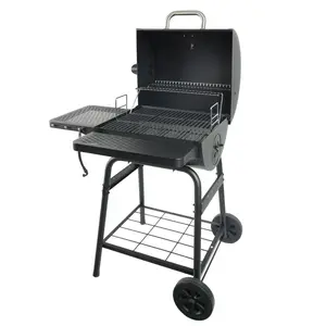 Grill Boss 23" Charcoal Barrel Grill, Adjustable Grate Large Cooking Area, Black