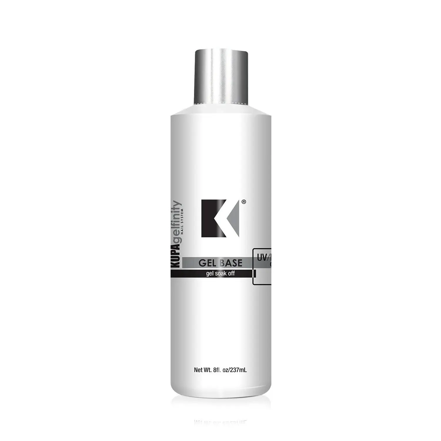 KUPA GelFinity Gel Base Coat, Professional Soak-Off UV Formula for a High-Gloss Smooth Shine, for UV Gel Manicure and Nail Art, Nail Care, 8oz (237ml), Base Gel Polish