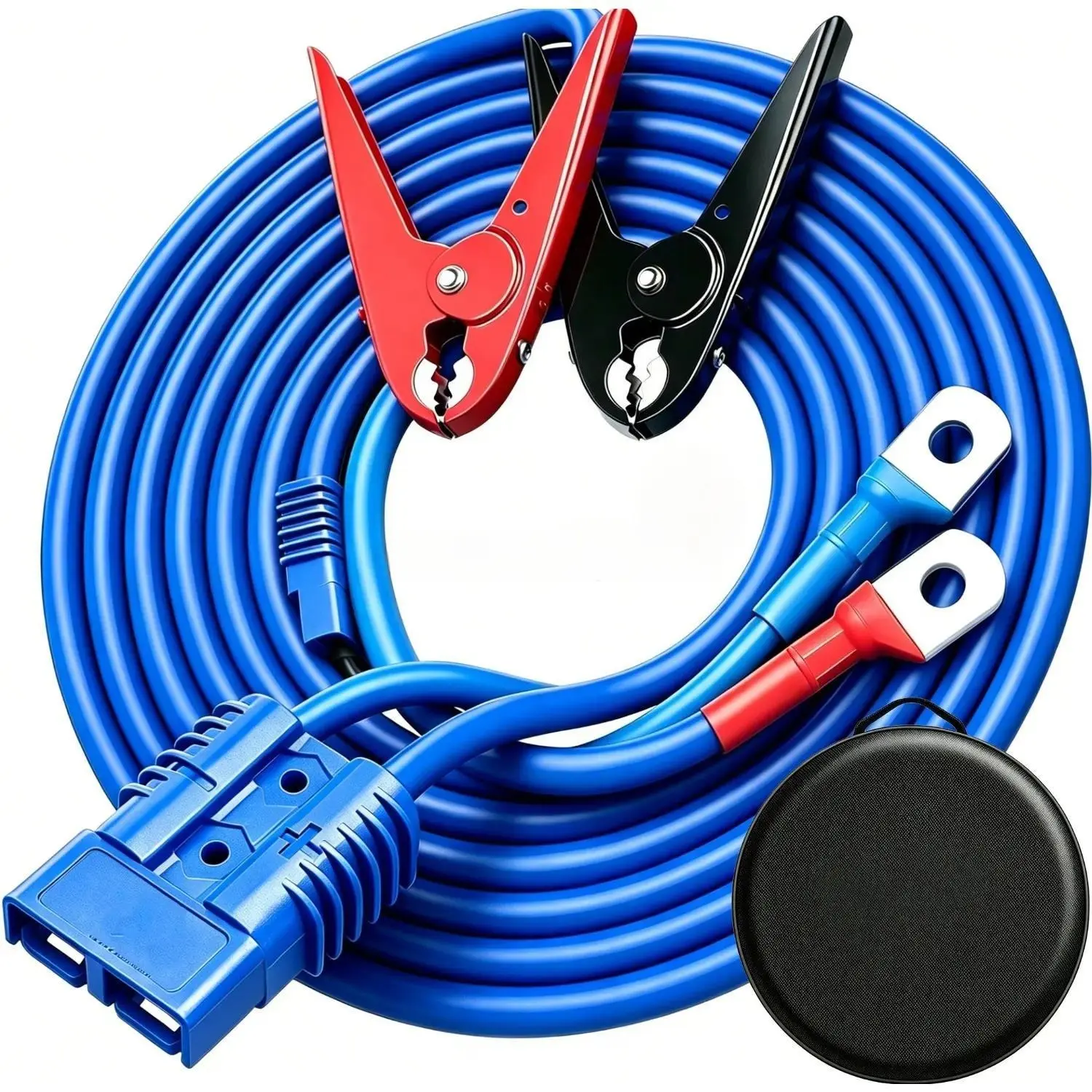 Jumper Cables 1 Gauge 30 Feet Booster Cables Heavy Duty Automotive Quick Connect Booster Cables for Car, SUV and Trucks with Carry Bag