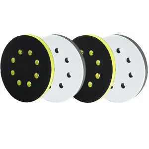4 count 5 Inch 8 Holes  Sanding Pads, Orbital Sander Pad Hook and Loop 5 Inch Buffing Pads for Orbital Sander