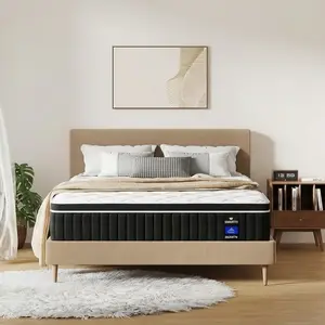 【New Year】SIMARTH 12/14 Inch  Size Hybrid Mattress, Gel Memory Foam & Pocket Spring for Pressure Relief & Motion Isolation, Medium Firm Feel, Bed in a Box