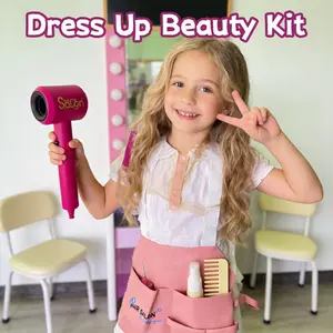 Perfect Birthday & Holiday Pretend Play Hair Styling Set for Kids Ages 3+, Interactive Beauty Salon Toy with Hair Dryer, Toy Comb, Scissors & Accessories, Parent‑Child Game That Builds Imagination, Fine Motor Skills & Creative Role Play for Boys & Girls