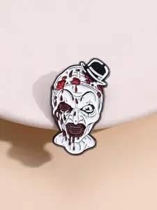 Creative Horror Bloody Clown Enamel Pin Badge, Fun Cartoon Halloween Brooch, Lapel Pin Hat Bag Decoration Accessory Gift for Friends