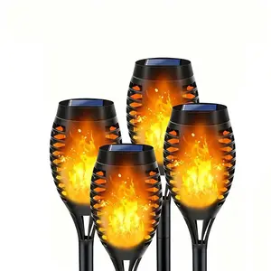 Solar Lights Outdoor Flickering Flame Torch Lights for Halloween Decorations Waterproof Garden Light Solar Powered Torches Flame Light for Outside Halloween Decor Yard Garden
