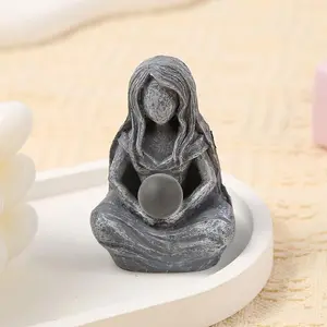 Goddess Mother Earth Gaia Statue Resin Witchcraft Altar Table Decor, Modern Home Garden Decoration, Goddess Statue for Home and Garden