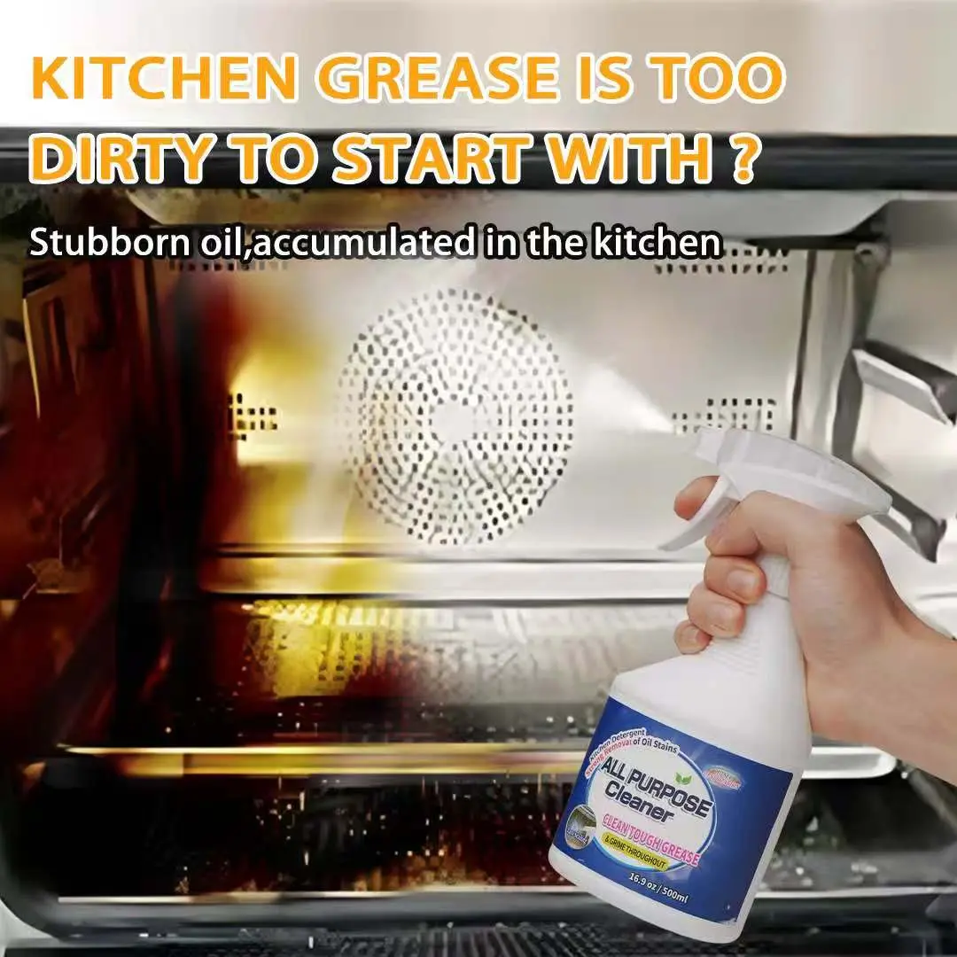 Anti-bacterial All Purpose Household Spray Cleaner for Ovens, Countertops, Fryers & Cookware, Lemon Scent, Heavy Duty Kitchen Grease Remover.
