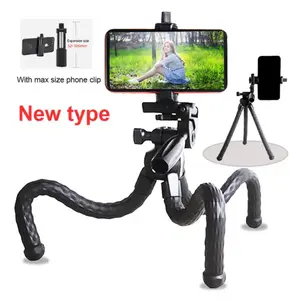Portable Flexible Octopus Tripod Stand With Wireless Remote Shutter For Camera Smartphone Mini Portable Tripod Accessories Selfie Cellphone