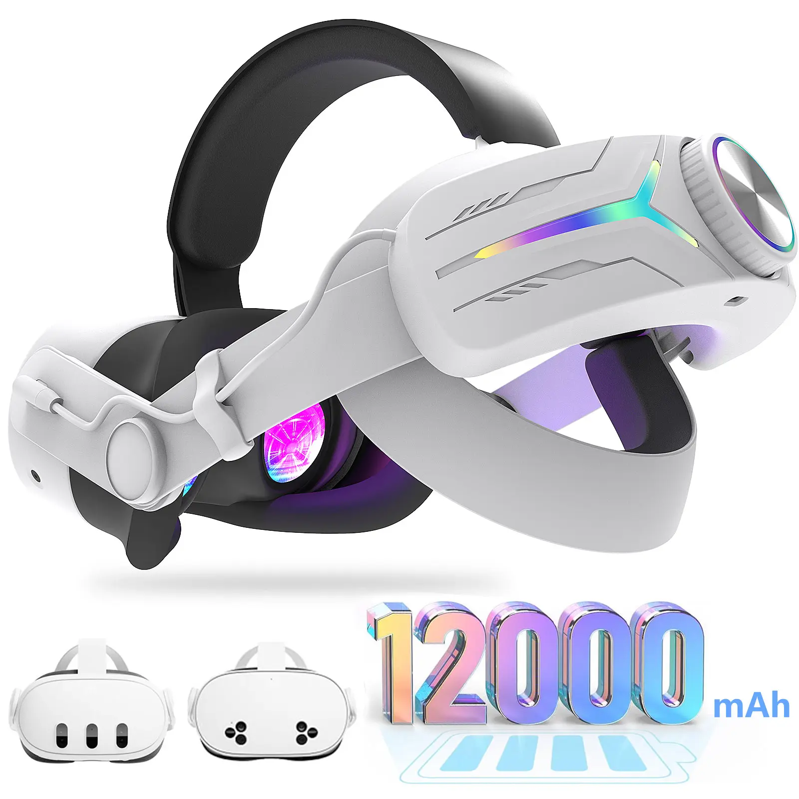 The MtomatoVR  c2 Pro  For Meta Quest 3/Quest 3s VR Battery Head Strap Replacement of Strap Enhanced  quest3s accessories   Adjustable Elite Strap  Extends 4-6 Hours Playtime, Elite Replacement Strap with Enhanc
