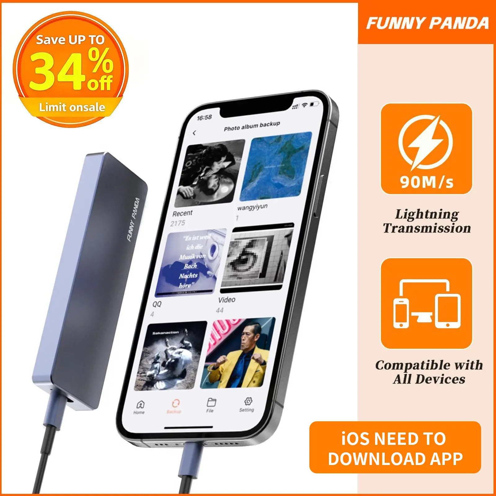 1TB/128GB USB Flash Drive | High-Speed USB 3.0 External Storage for iPhone, Android, PC & Mac | Portable Backup for Photos & Videos