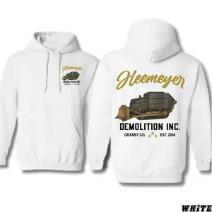 Heemeyer Demolition Hoodie – Bulldozer Heavy Equipment Graphic, Vintage Construction Style Sweatshirt 2 Sided Hoodie, Trending Graphic T-Shirt, Graphic Hoodie, Unisex Pullover Hoodie