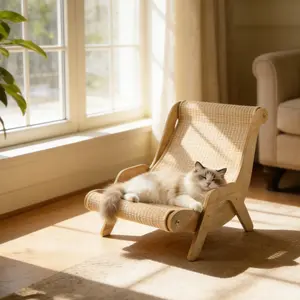 Durable Cat Scratching Post, Sisal Material, Anti-Slip Base, Pet Toy & Bed, Self-Cleaning Kitty Lounge Chair, Ideal Gift for Cats outdoorfun
