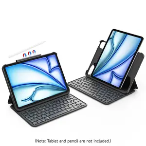 accrosoo for iPad Air 11 inch M3/M2, 10.9 inch iPad Air 5/4 Gen, 11-inch iPad Pro Ultra-Light Magnetic Protective Keyboard Case (Black)