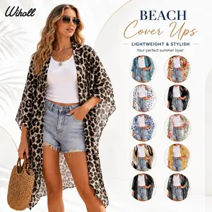 WIHOLL Kimonos for Women Swimsuit Coverup Beach Casual Loose Cardigans for Swimwear Boho