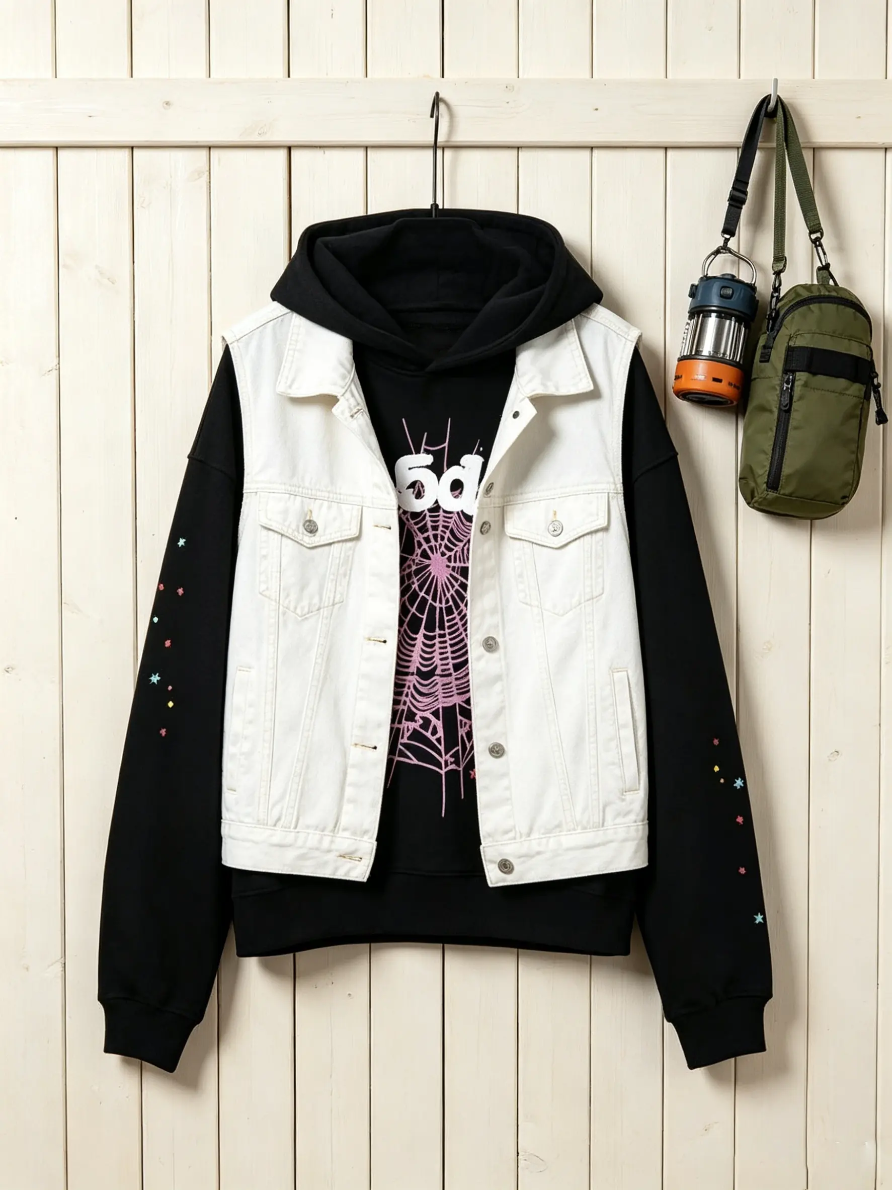 Men's Casual Unisex Spider & Slime Print Hoodie, Short-Sleeve Fashion Sweater Top Jeans Casual Pullover Sweatshirts Menswear