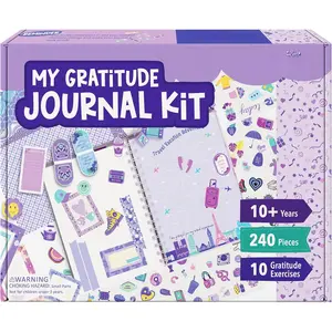 Gratitude Journal Kit for Girls Ages 8-12, 242 count, Scrapbooking Journal Set for Teen, Tween Girls, 10 Fun Gratitude Exercises, Art & Craft Kit  for Girl 8 9 10 11 12