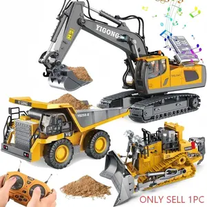 Large Scale Alloy RC Excavator Toy Car for Boys, Realistic Electric Bulldozer Engineering Vehicle, Christmas Birthday Gift for Kids, Remote Control Bulldozer, Remote Control Dump Truck, RC Construction Vehicle